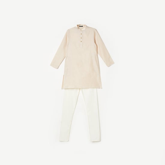 MELANGE Boys Printed Kurta with Solid Elasticated Pyjamas
