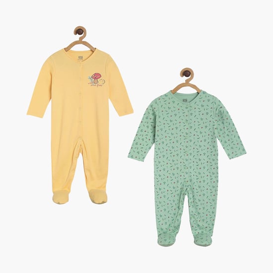 FS MINI KLUB Girls Printed Sleepsuit- Pack of 2