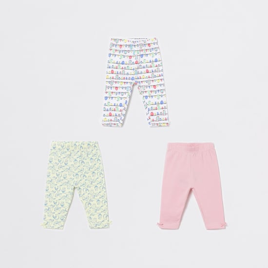 FS MINI KLUB Girls Printed Elasticated Leggings - Pack of 3