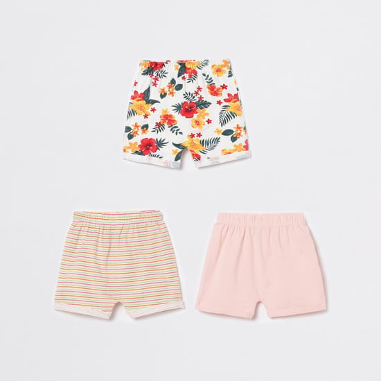 FS MINI KLUB Girls Printed Knit Shorts- Set of 3