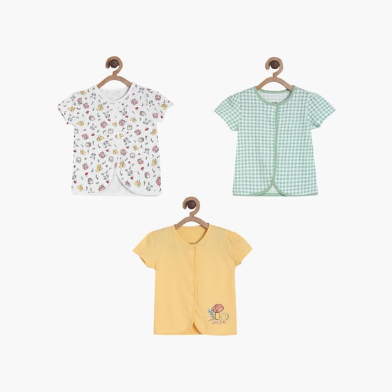 FS MINI KLUB Girls Printed Round Neck Top - Pack of 3