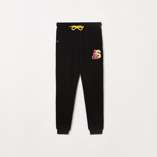 ALLEN SOLLY Boys Appliqued Drawstring Waist Joggers