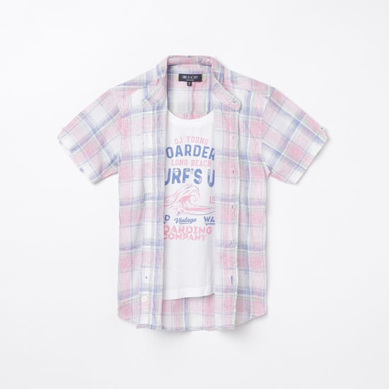 GINI & JONY Boys Checked Casual Shirt