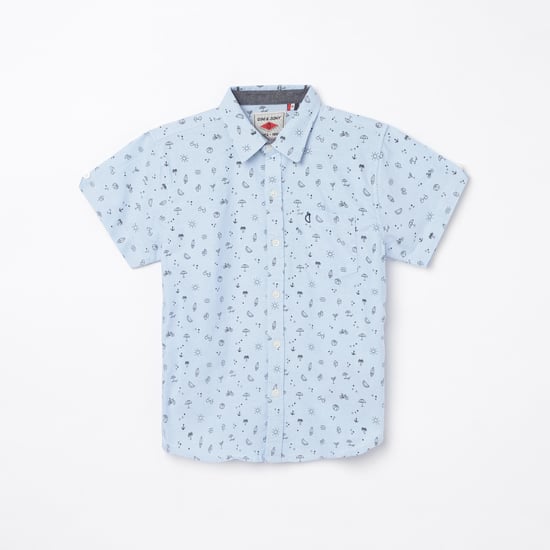 GINI & JONY Boys Printed Short Sleeves Shirt