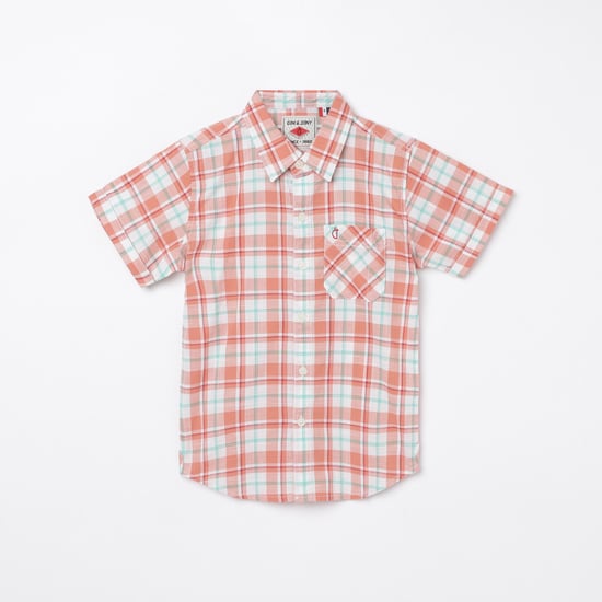 GINI & JONY Boys Checked Short Sleeves Shirt