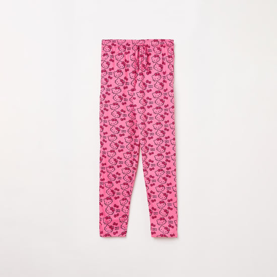 KIDSVILLE Girls Printed Elasticated Track Pants