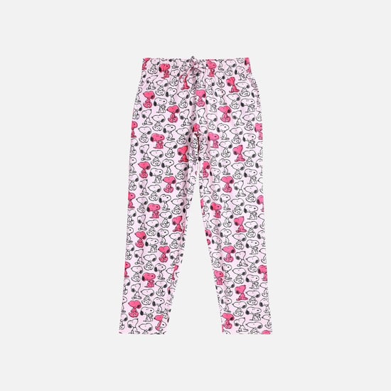 KIDSVILLE Girls Printed Elasticated Track Pants