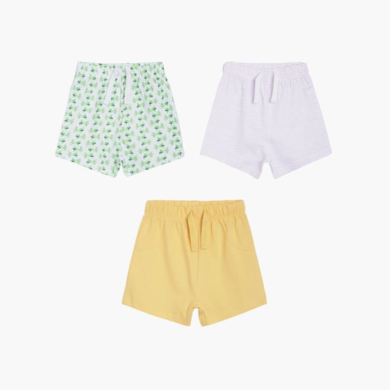 FS MINI KLUB Boys Printed Drawstring Waist Shorts - Pack of 3