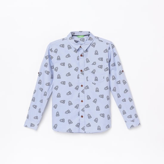 BOSSINI Boys Printed Regular Fit Shirt