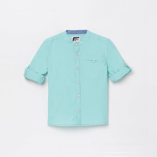 FAME FOREVER KIDS Boys Solid Slim Fit Shirt