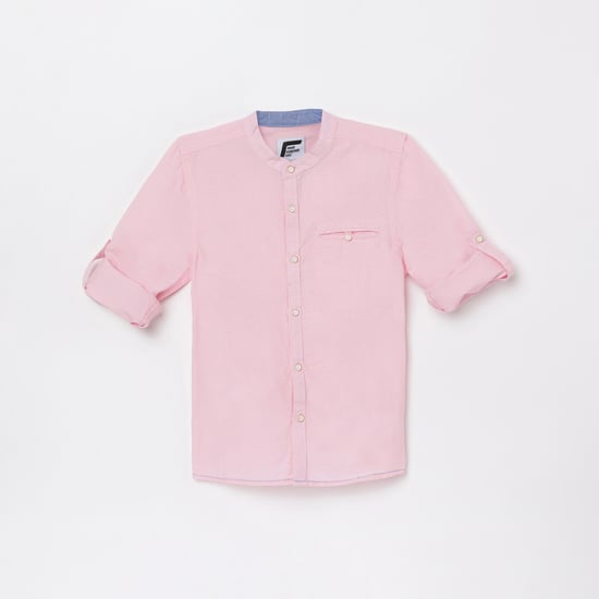 FAME FOREVER KIDS Boys Solid Slim Fit Shirt