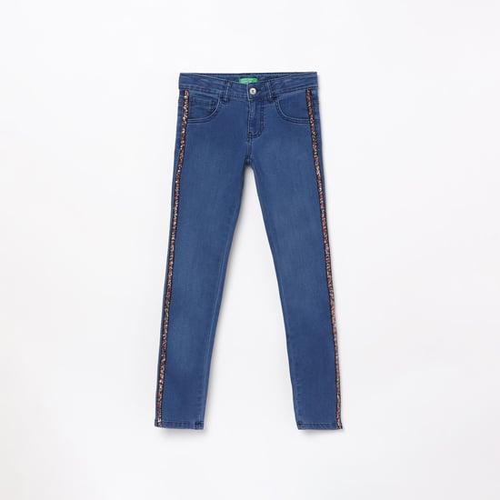 UNITED COLORS OF BENETTON Girls Embellished Regular Fit Jeans