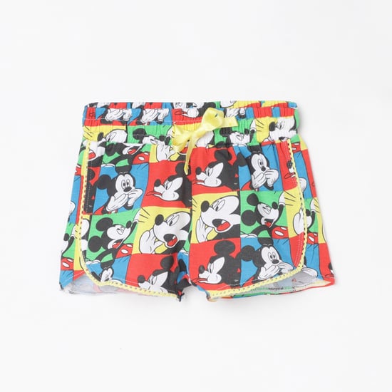 KIDSVILLE Girls Mickey Mouse Print Elasticated Shorts