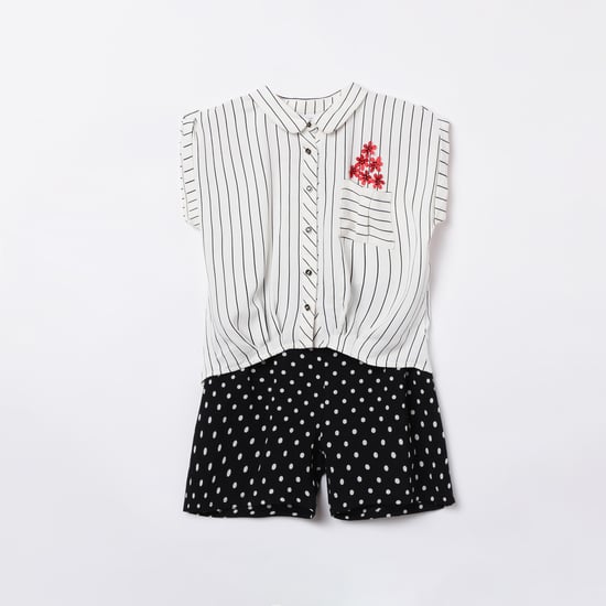 PEPPERMINT Girls Striped Top with Shorts