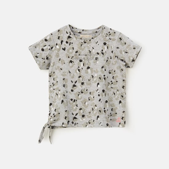 ANGEL & ROCKET Girls Printed Round Neck T-shirt