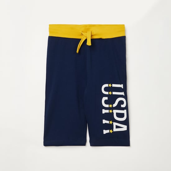U.S. POLO ASSN. KIDS Boys Printed Knit Elasticated Shorts