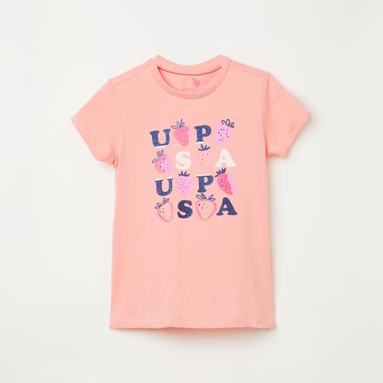 U.S. POLO ASSN. KIDS Printed Round Neck T-shirt