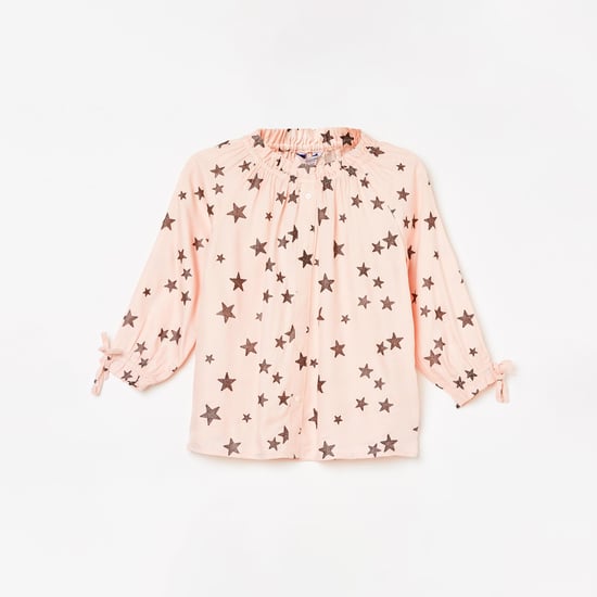 U.S. POLO ASSN. KIDS Girls Printed Round Neck Top