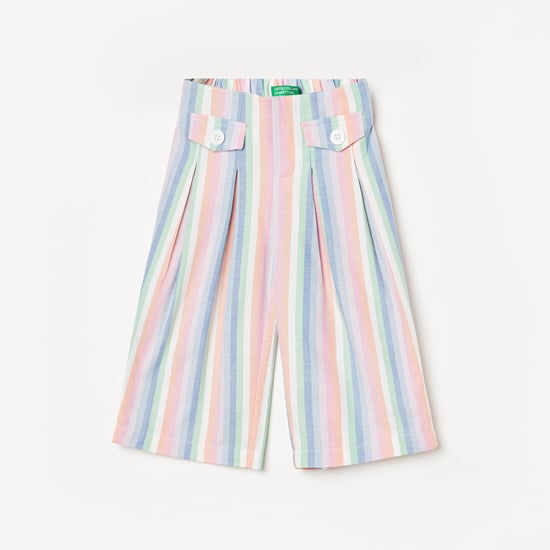 UNITED COLORS OF BENETTON Girls Striped Pleated Trousers