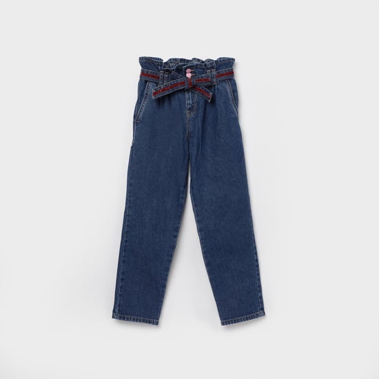 UNITED COLORS OF BENETTON Girls Dark-Washed Regular Fit Jeans