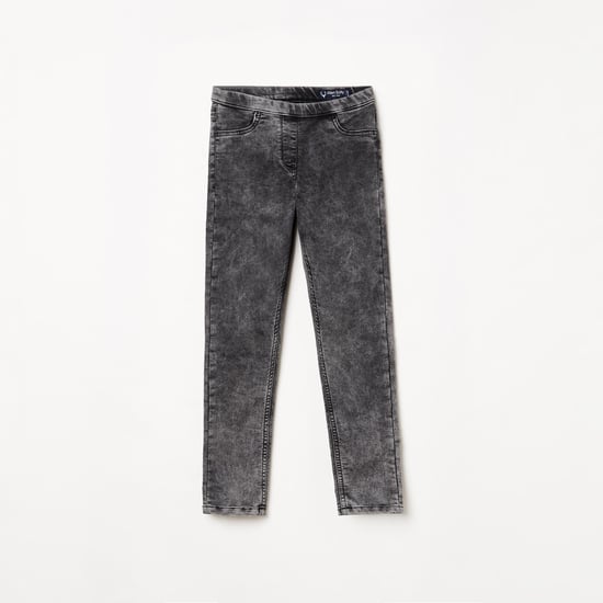 ALLEN SOLLY Girls Stonewashed Skinny Fit Jeggings