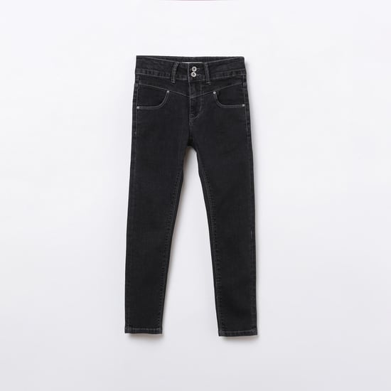 LEE COOPER JUNIORS Girls Medium-Washed Regular Fit Jeans