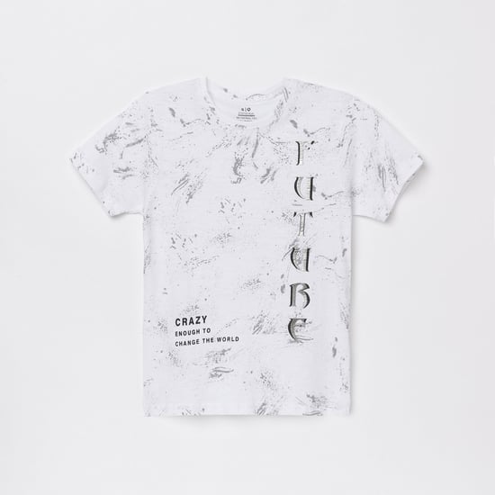 STATUS QUO Boys Printed Crew Neck T-shirt
