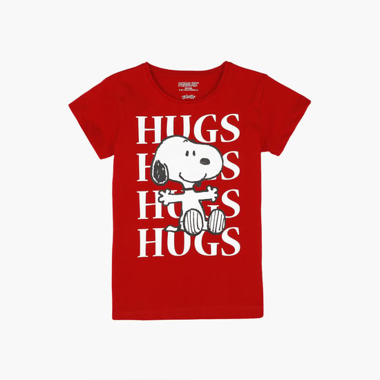 KIDSVILLE Girls Printed Crew Neck T-shirt