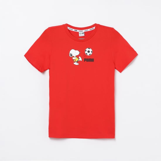 PUMA Boys Printed Crew Neck T-shirt
