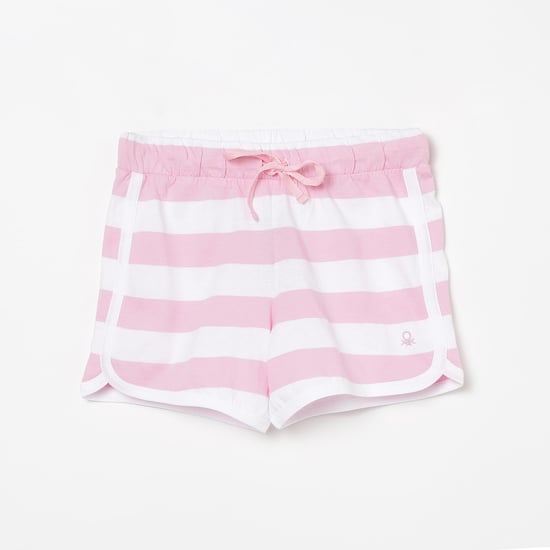 UNITED COLORS OF BENETTON Girls Striped Drawstring Waist Shorts