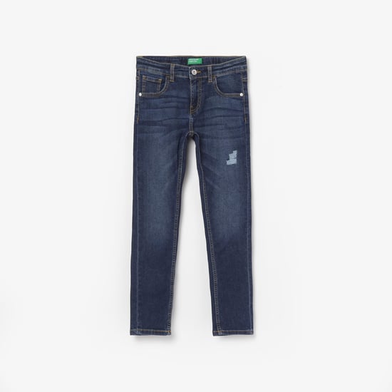 UNITED COLORS OF BENETTON Boys Lightly-Washed Skinny Fit Jeans