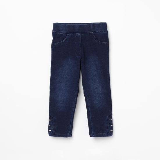 PEPPERMINT Girls Solid Denim Capri