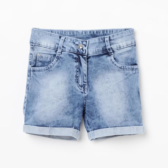PEPPERMINT Girls Washed Denim Shorts