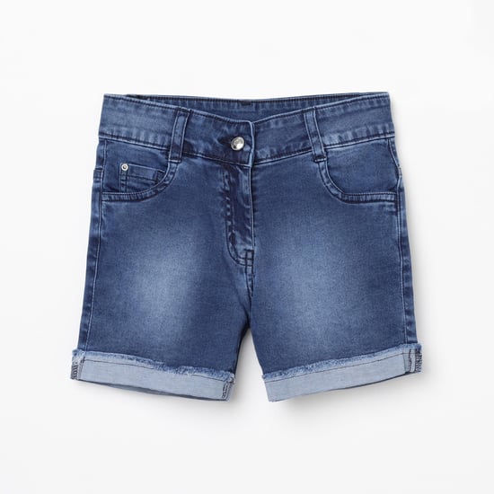 PEPPERMINT Girls Lightly Washed Denim Shorts