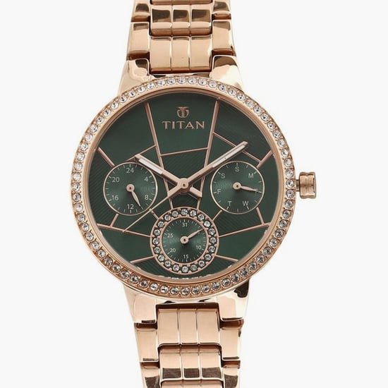 TITAN Women Solid Stainless Steel Strap Chronograph Watch