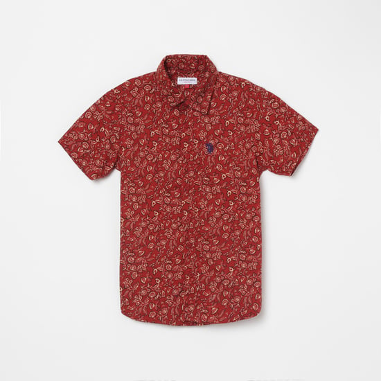 U.S. POLO ASSN. KIDS Boys Floral Print Regular Fit Shirt