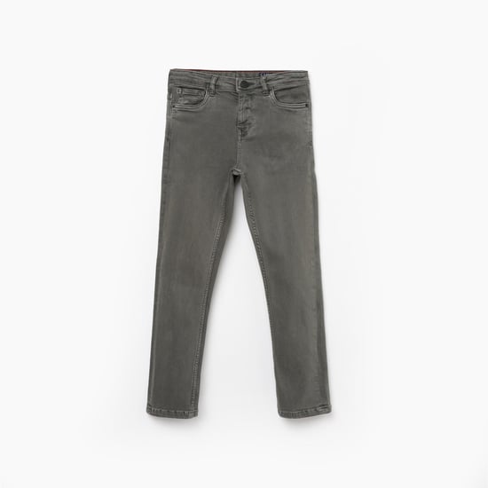 ALLEN SOLLY Boys Stonewashed Slim Fit Jeans