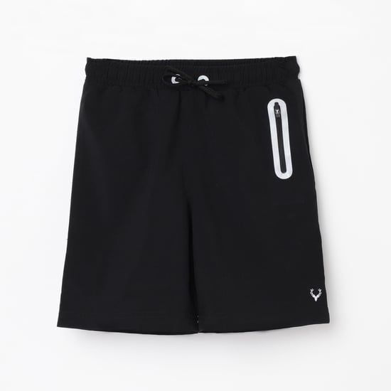 ALLEN SOLLY Boys Typographic Printed Elasticated Shorts