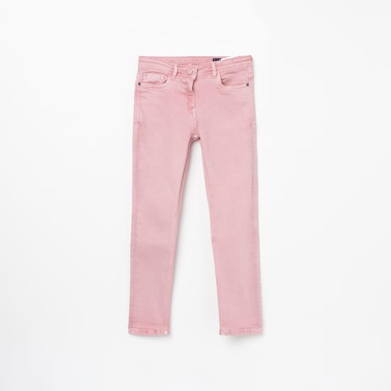 ALLEN SOLLY Girls Medium-Washed Regular Fit Jeans