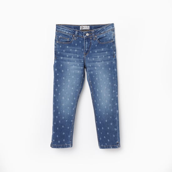 LEE COOPER JUNIORS Girls Medium-Washed Slim Fit Jeans