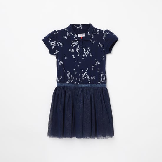 U.S. POLO ASSN. KIDS Girls Printed Fit and Flare Dress