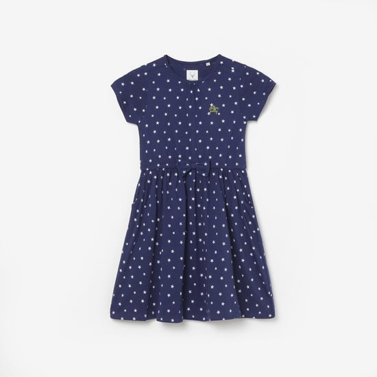 ALLEN SOLLY Girls Printed Woven A-Line Dress