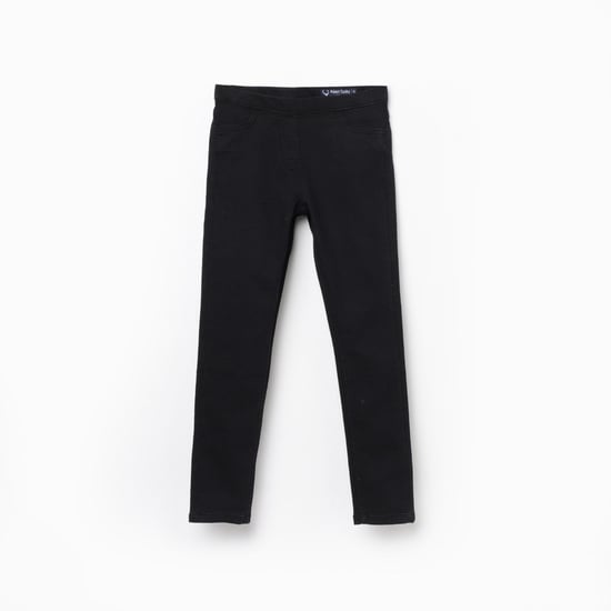 ALLEN SOLLY Girls Medium-Wash Jeggings