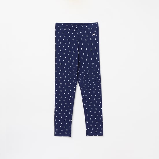 ALLEN SOLLY Girls Star Printed Elasticated Leggings