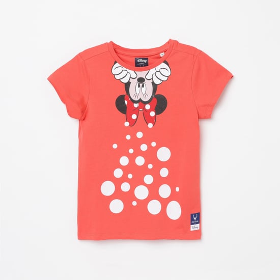 ALLEN SOLLY Girls Printed Round Neck Top