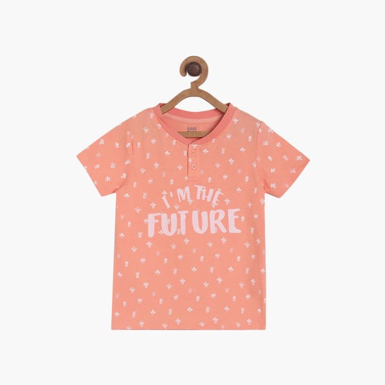 FS MINI KLUB Boys Printed Henley T-shirt