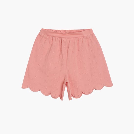 FS MINI KLUB Girls Schiffli Embroidered Shorts