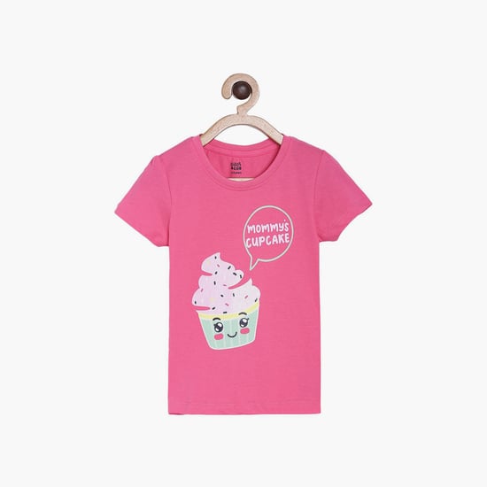 FS MINI KLUB Girls Printed Round Neck T-shirt