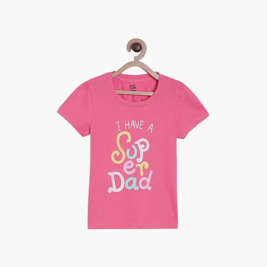 FS MINI KLUB Girls Printed Round Neck T-shirt