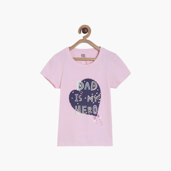 FS MINI KLUB Girls Printed Round Neck T-shirt